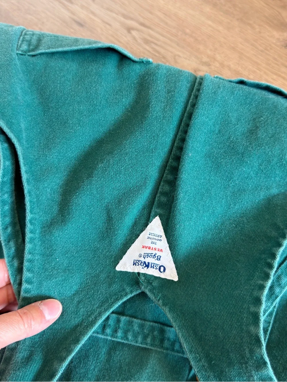 Oshkosh Vintage Green Hokey Overalls Size 4 Toddler Paper Tag Adjustable